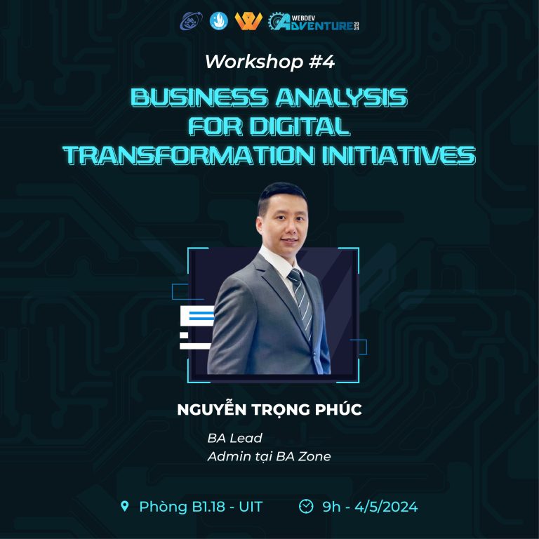 Business Analysis for Digital Transformation Initiatives – Chia sẻ Workshop BA cho sinh viên CNTT